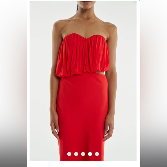 Free People Third Form Overflow Red Strapless Cut Out Party Dress Size 4 NWOT - Picture 10 of 11